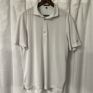 Southern Point Co Striped Short Sleeve Performance 4 Button Polo Shirt Large EC